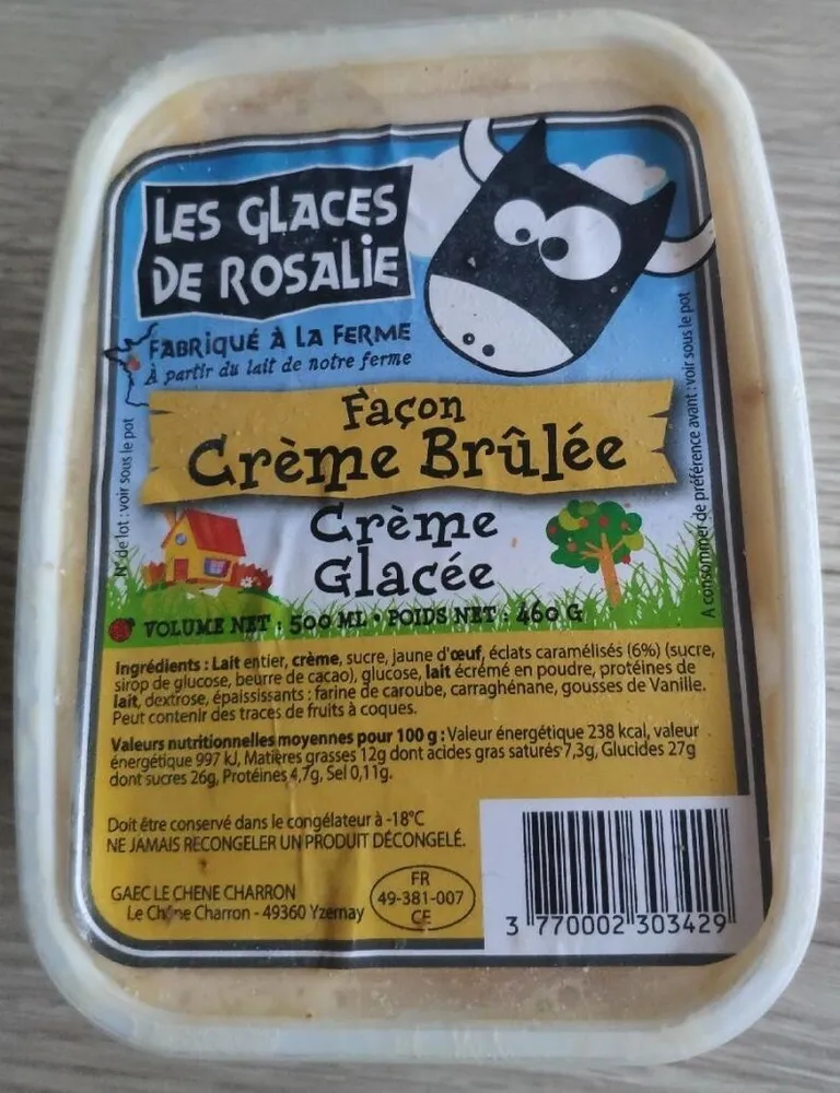 Glace crème brûlée