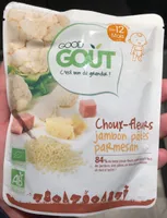 Choux-fleurs jambon pâtes parmesan bio dès 12 mois