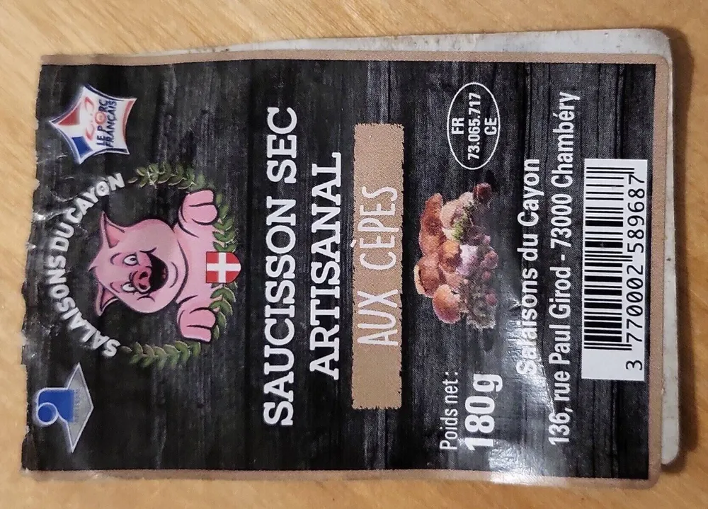 Saucisson sec artisanal Aux Cèpes