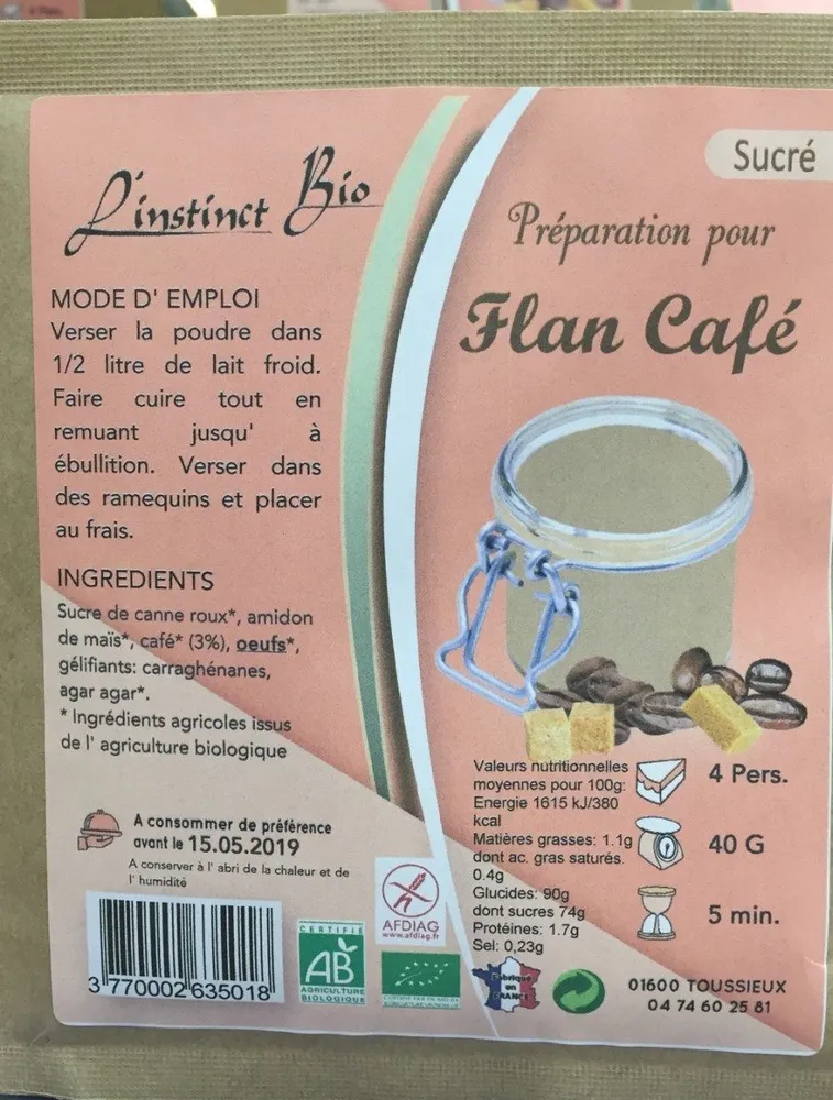 Préparation pour flan café