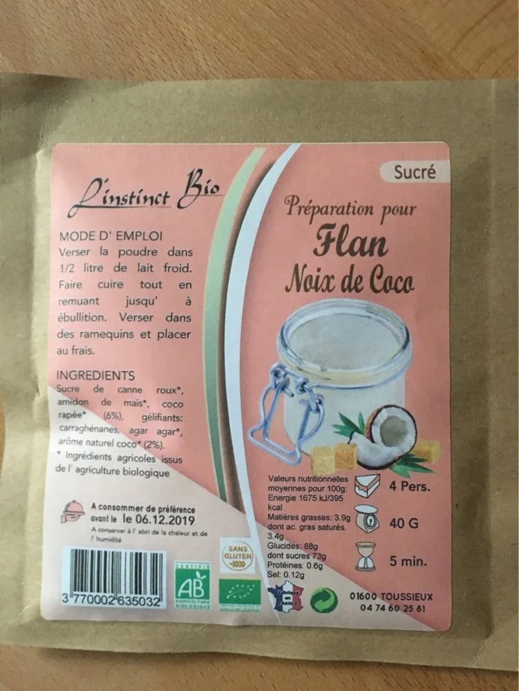 Préparation pour Flan Noix de Coco