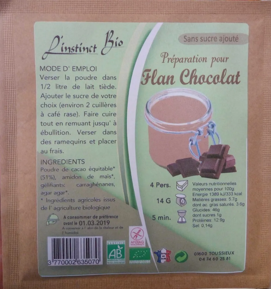 Préparation pour Flan Chocolat