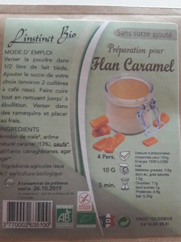 Préparation pour flan caramel