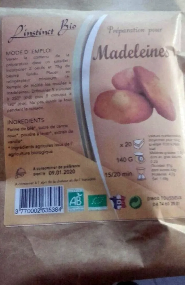 Préparation pour Madeleines