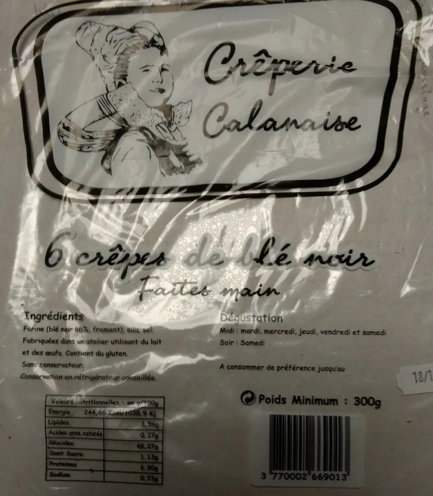 6 crêpes de blé noir