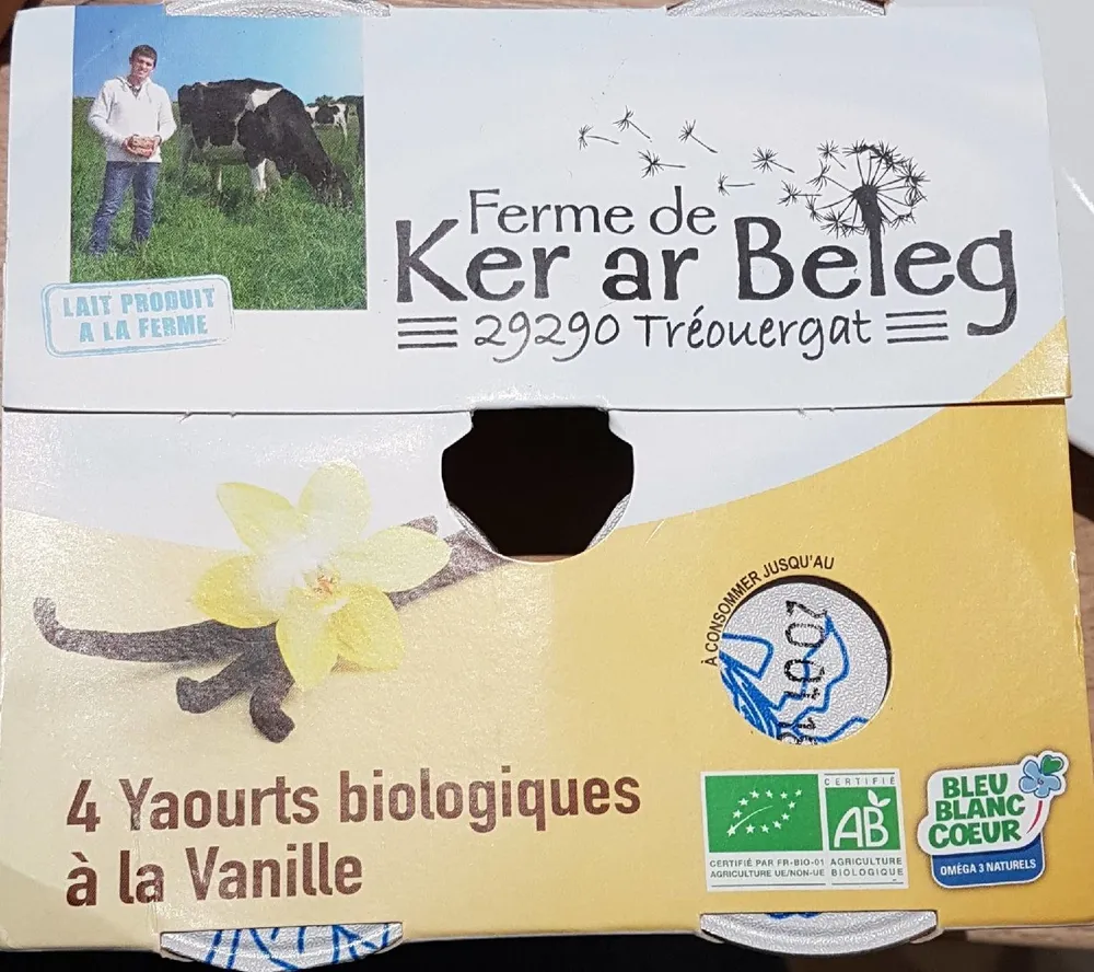 Yaourts biologiques à la vanille