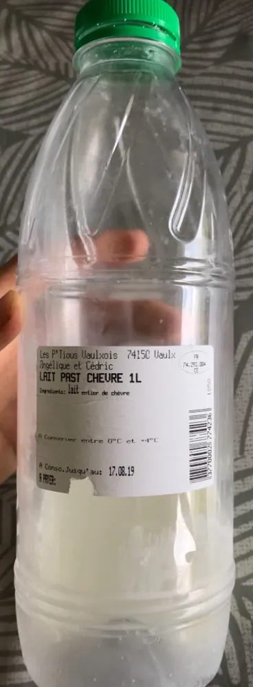 Lait pasteurisé de chèvre