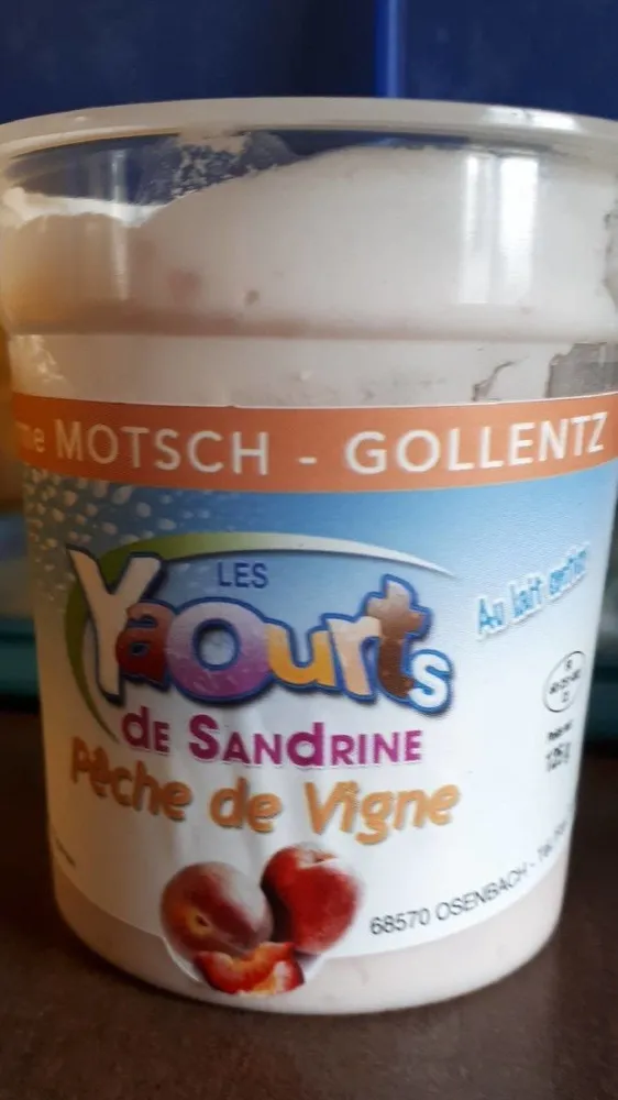 Yaourt pêche de vigne