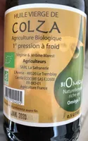 Huile vierge de Colza