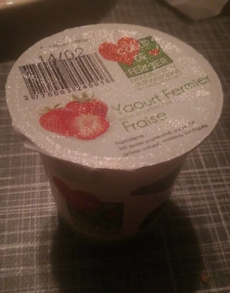 Yaourt fermier Fraise