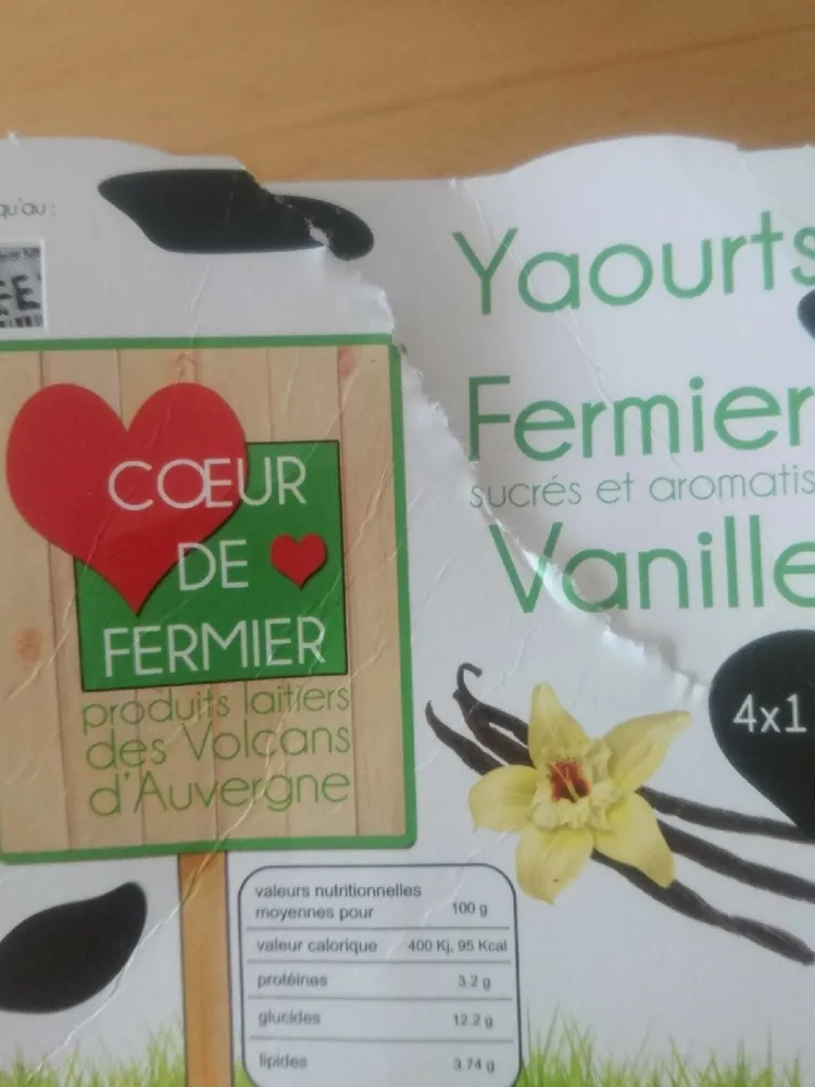 Yaourt fermier vanille