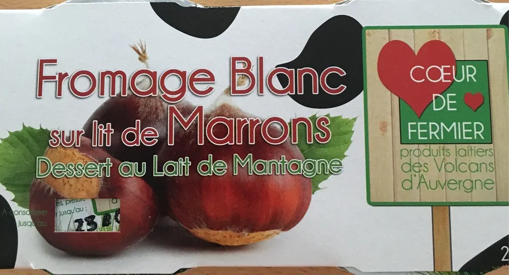 Fromage blanc sur lit de marrons