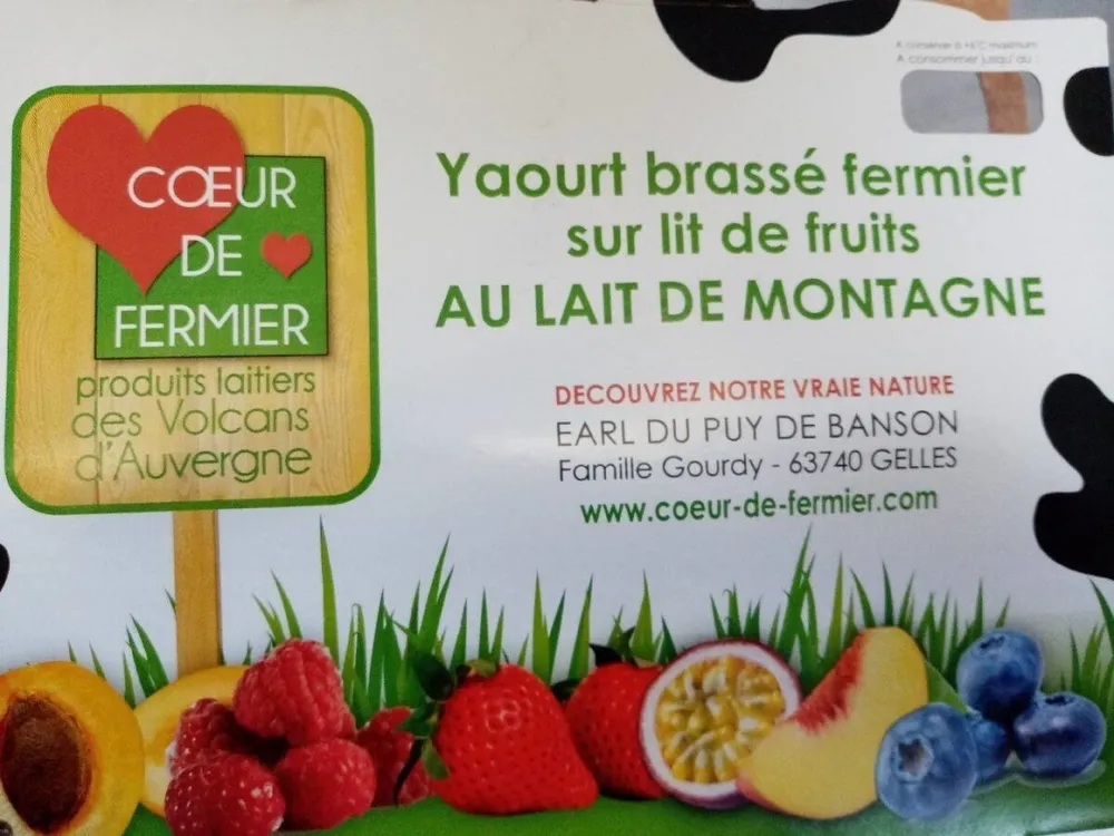 Yaourt brasse fermier sur lit de fruits