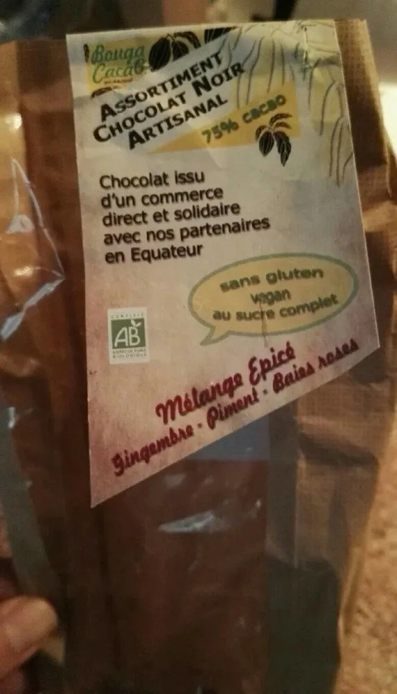 Chocolat noir mélange épicé équitable