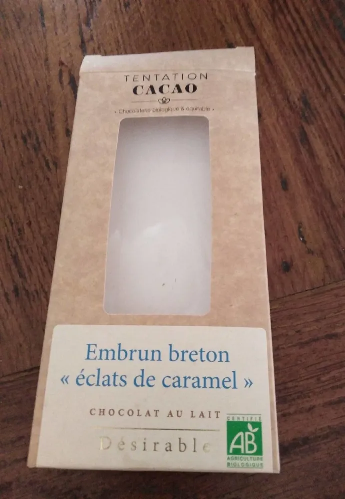 Chocolat lait embrum breton éclats de caramel