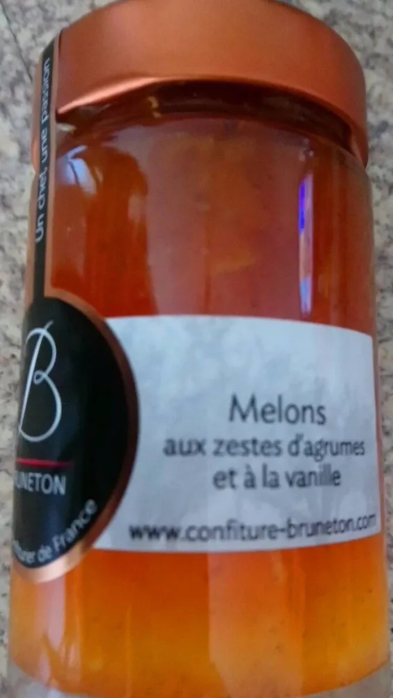 Confiture melons aux zestes d'agrumes et à la vanille