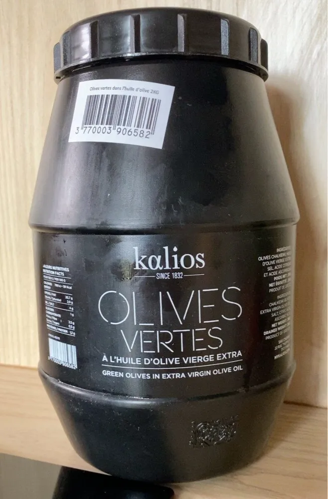 Olives vertes a l’huile d’olive vierge extra