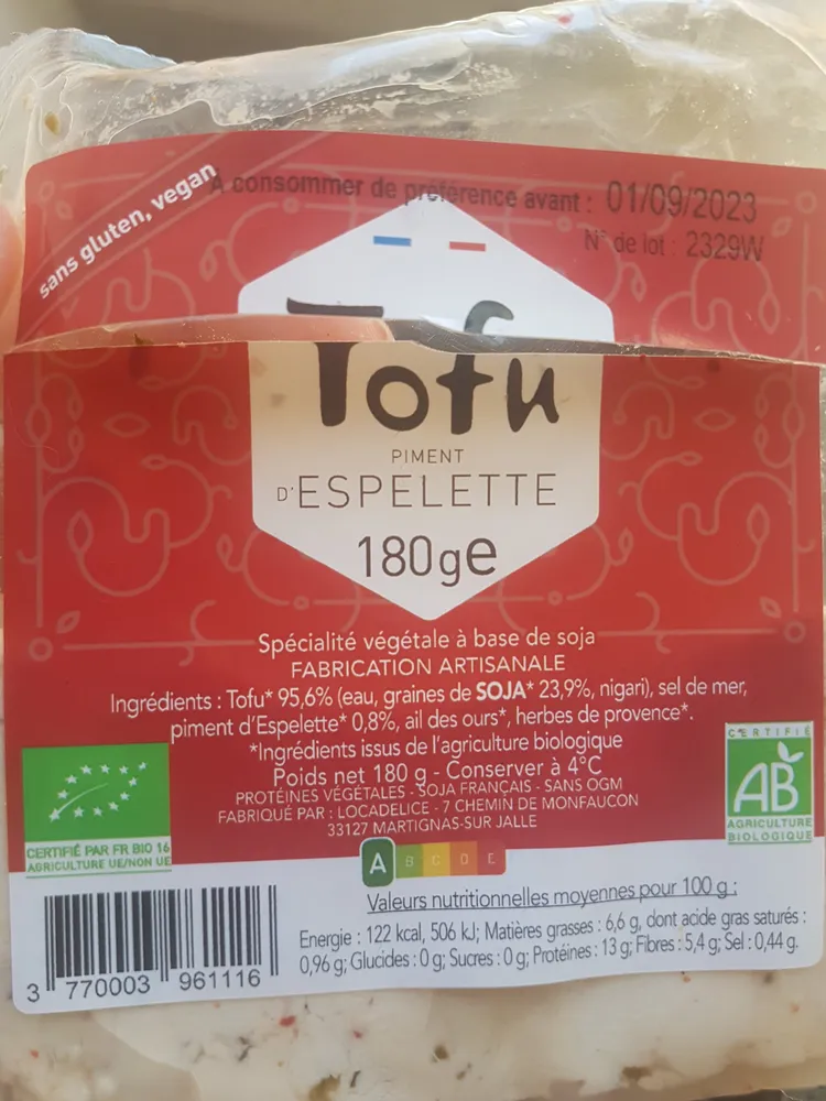 Tofu Piment d'Espelette