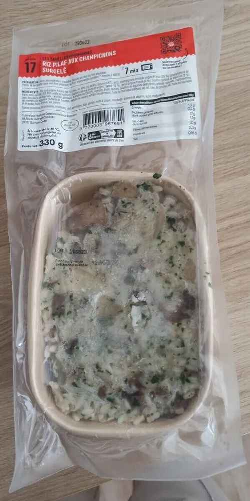 Riz pilaf aux champignons surgelé