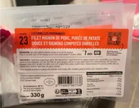 Filet mignon de porc , purée de patate douce et oignons compotés