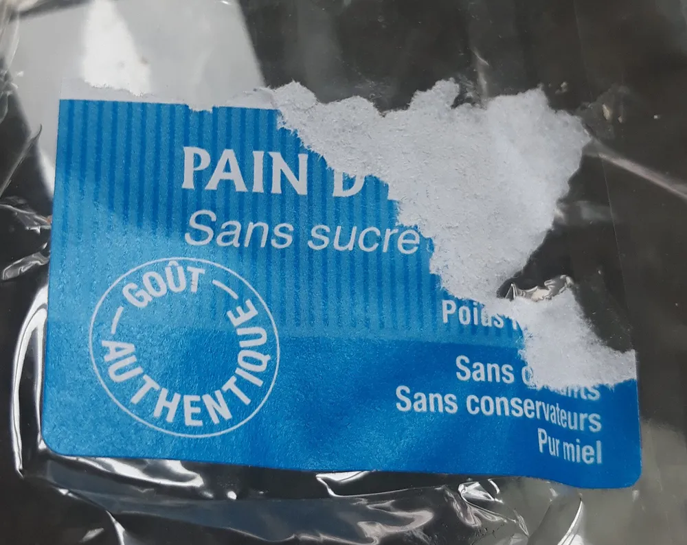 pain d'épices sans sucrés ajoutés