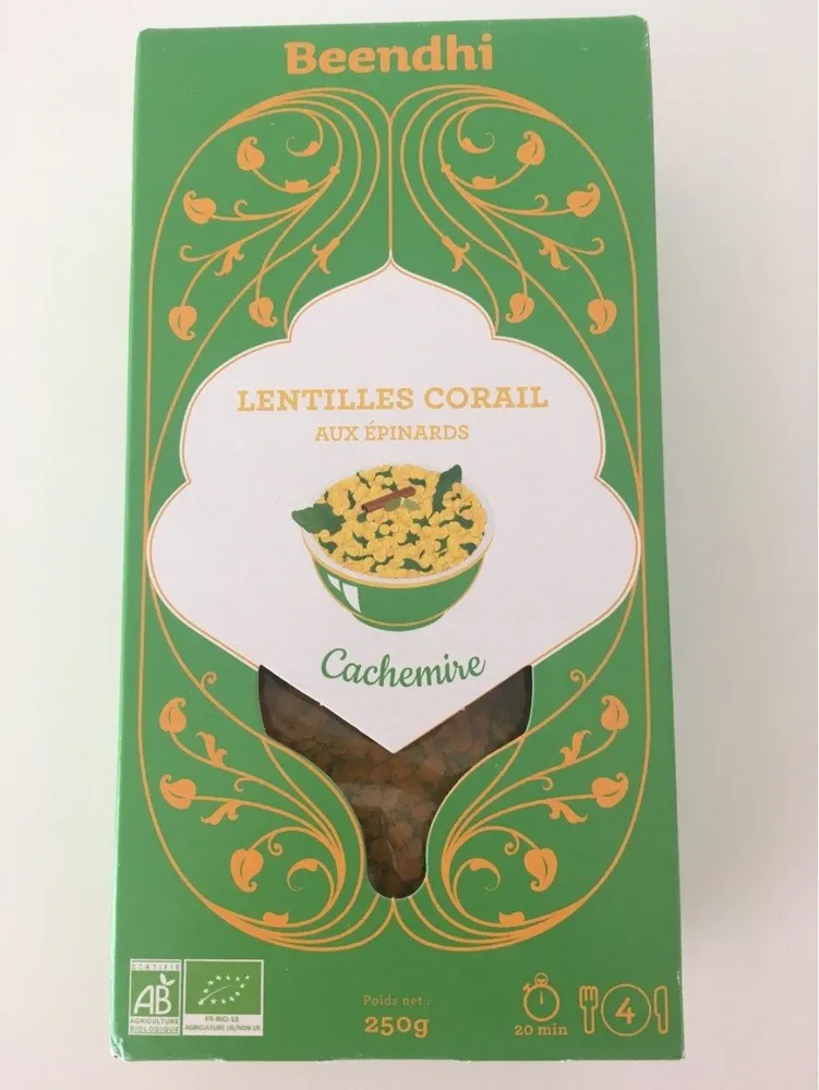 Curry de Lentilles aux épinards Façon Dal Cachemire