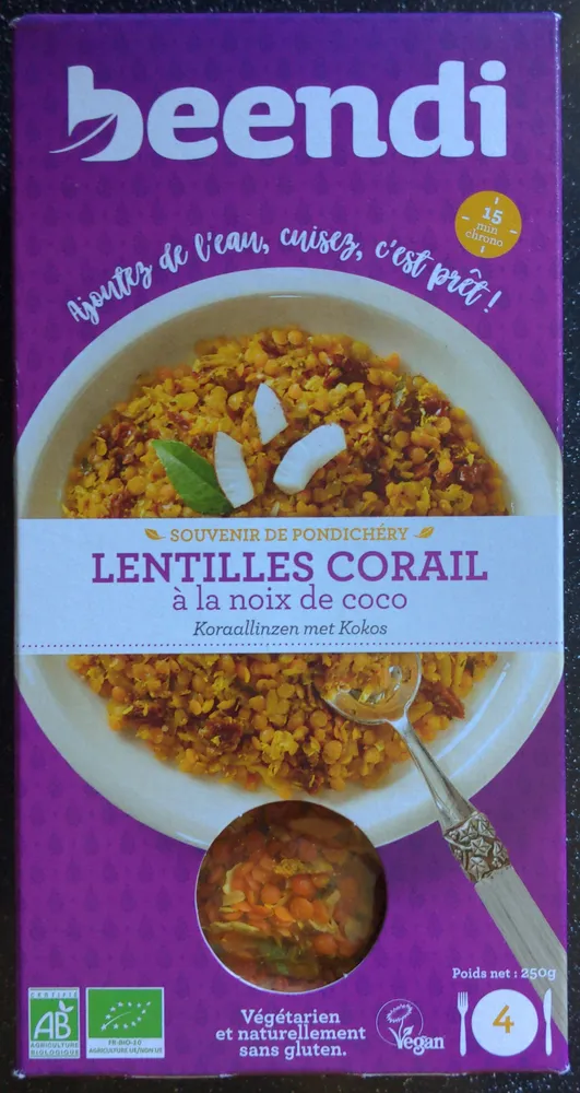 Dal de lentilles corail à la noix de coco