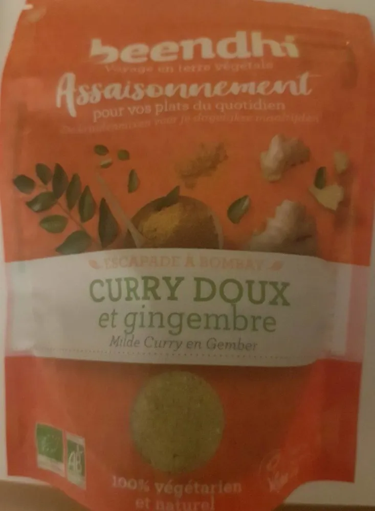Escapade à Bombay curry doux et gingembre