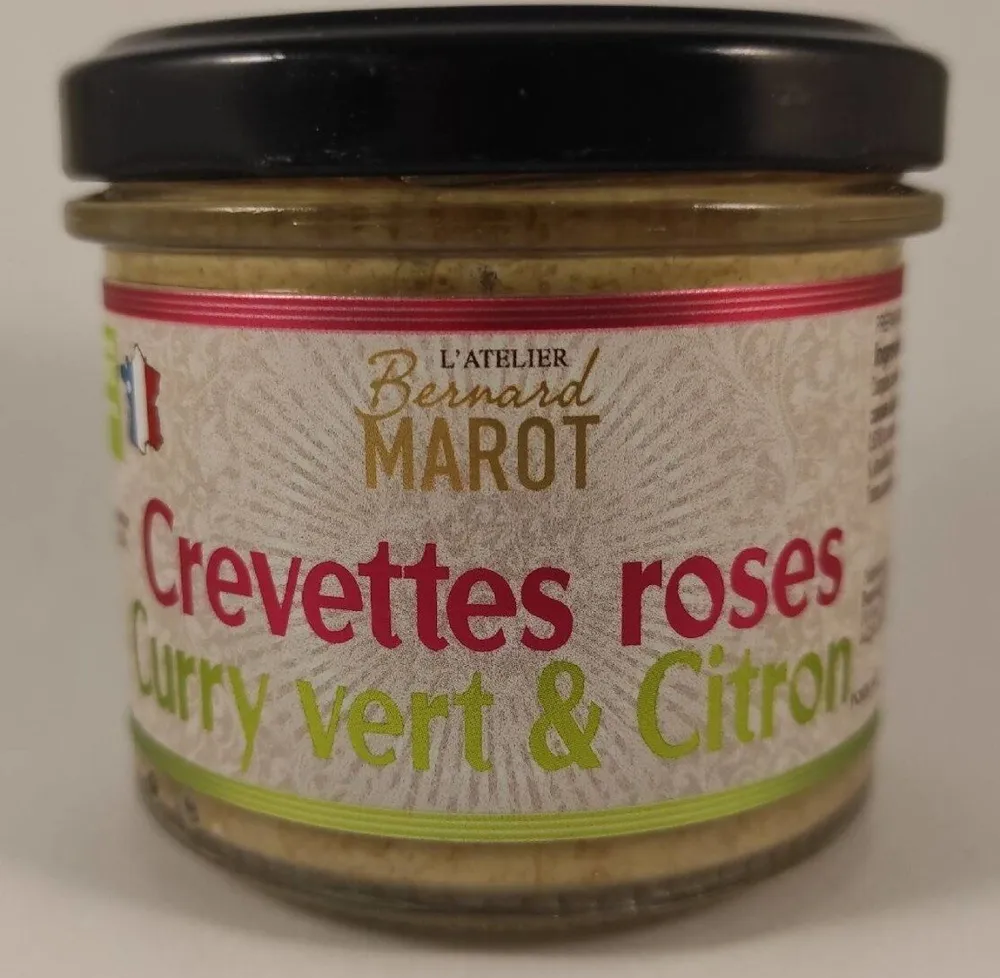 Crevettes roses Curry vert & Citron