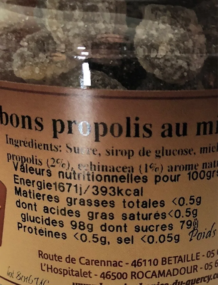 Bonbons propolis et miel