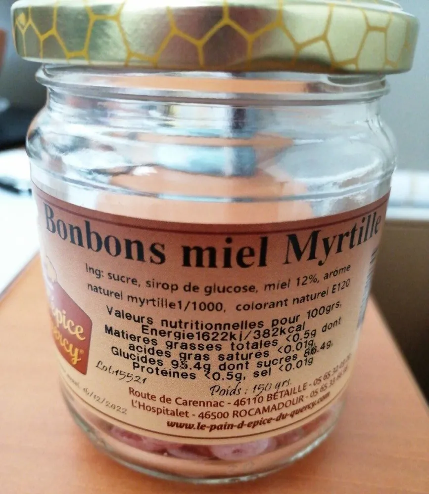 Bonbons Miel Myrtille