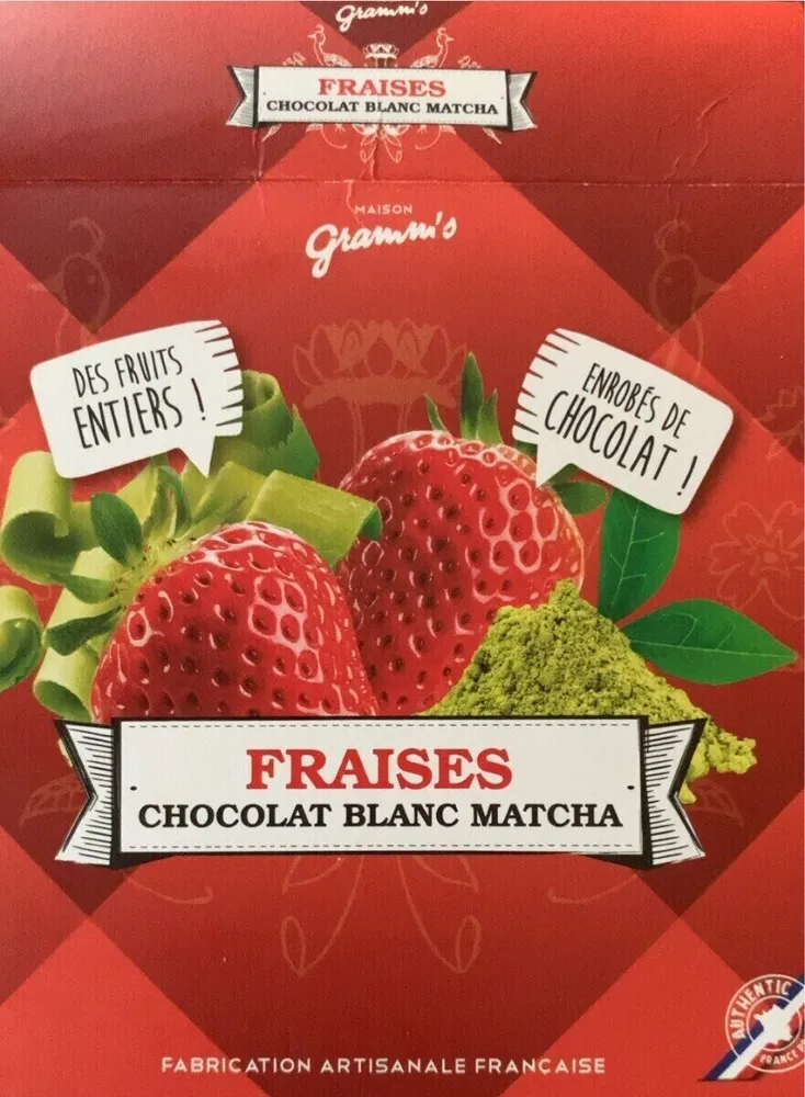 Fraises  chocolat blanc matcha