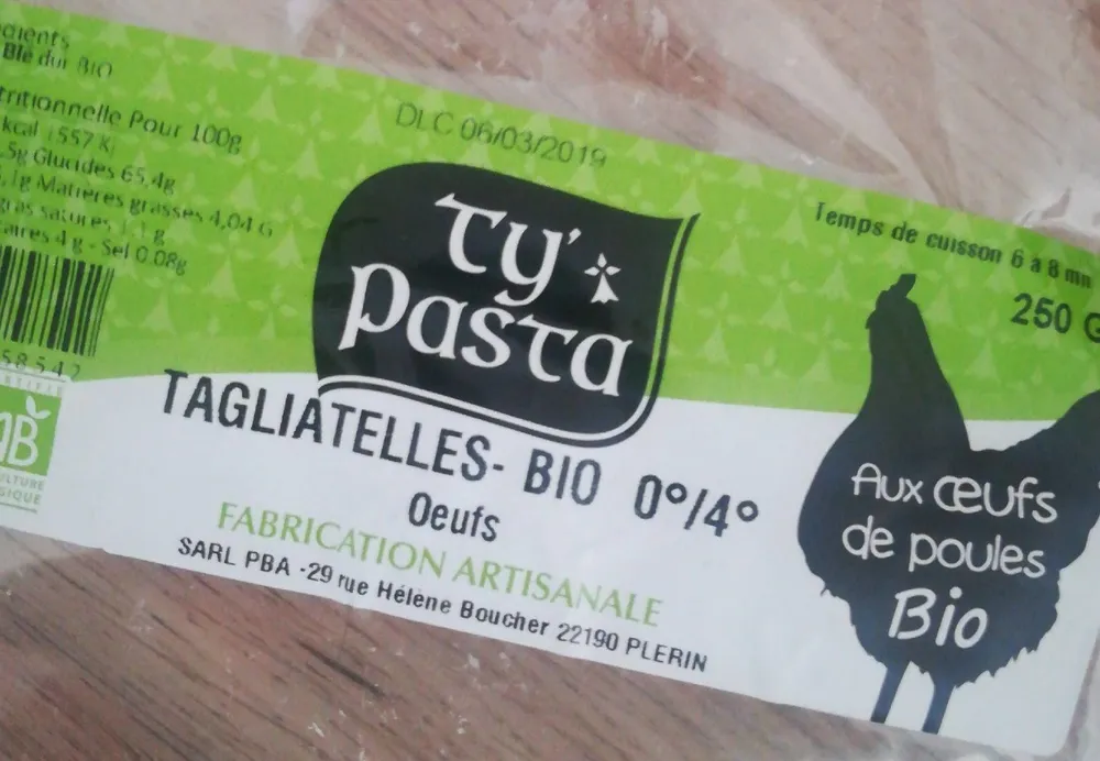 Tagliatelles- Bio 0°/4° 250 gr