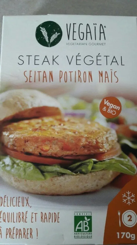 Steack végétal seitan potiron maïs