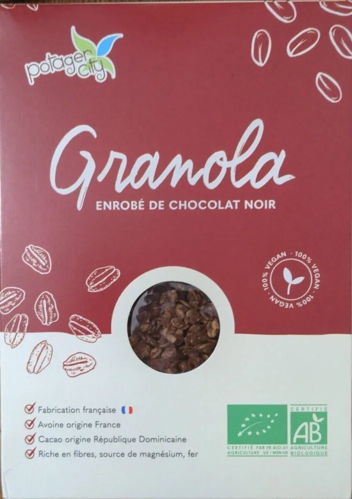 Granola enrobé de chocolat noir
