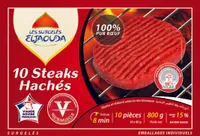 10 steaks hachés 100% pur boeuf (15% MG)