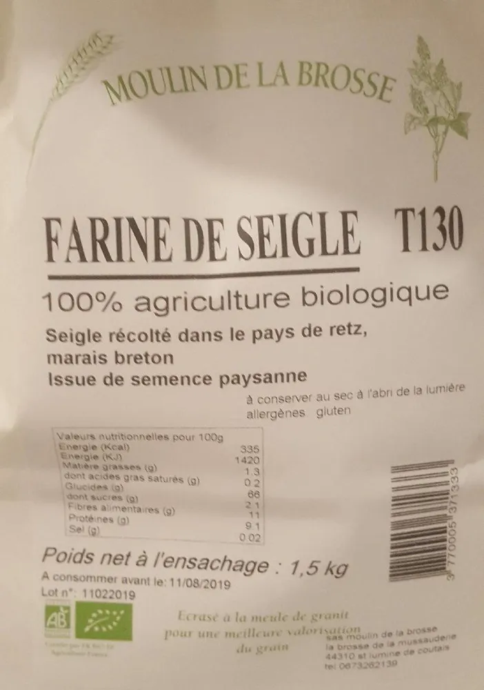 Farine de seigle t130