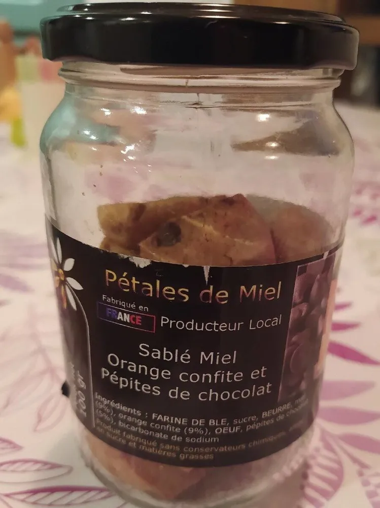 Sablés miel orange confite et pépites de chocolat