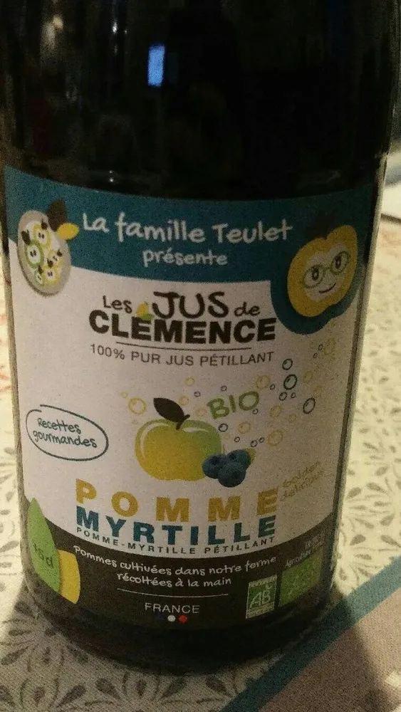 Jus pétillant pomme myrtille