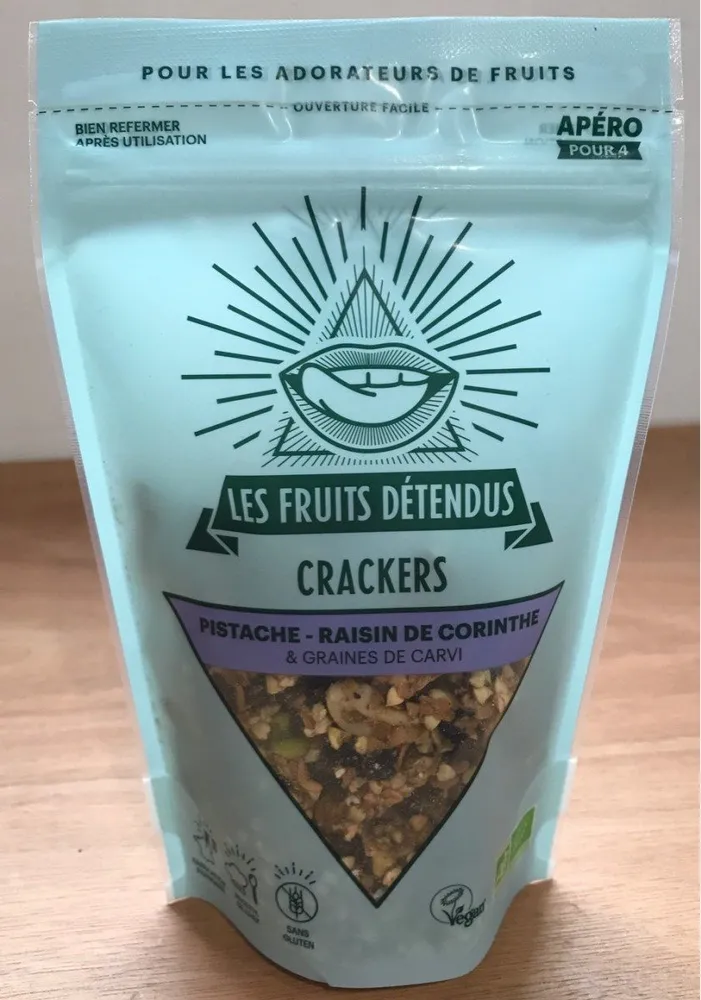 Crackers Pistache, Raisin de corinthe et graines de carvi