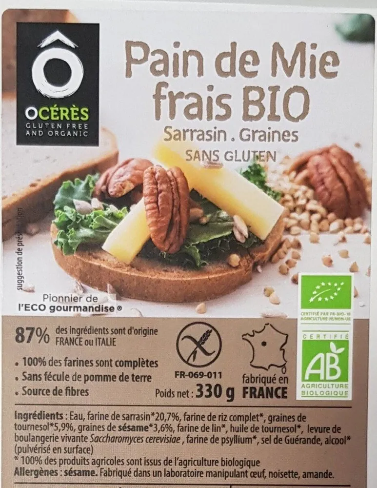 Pain des druides sans gluten