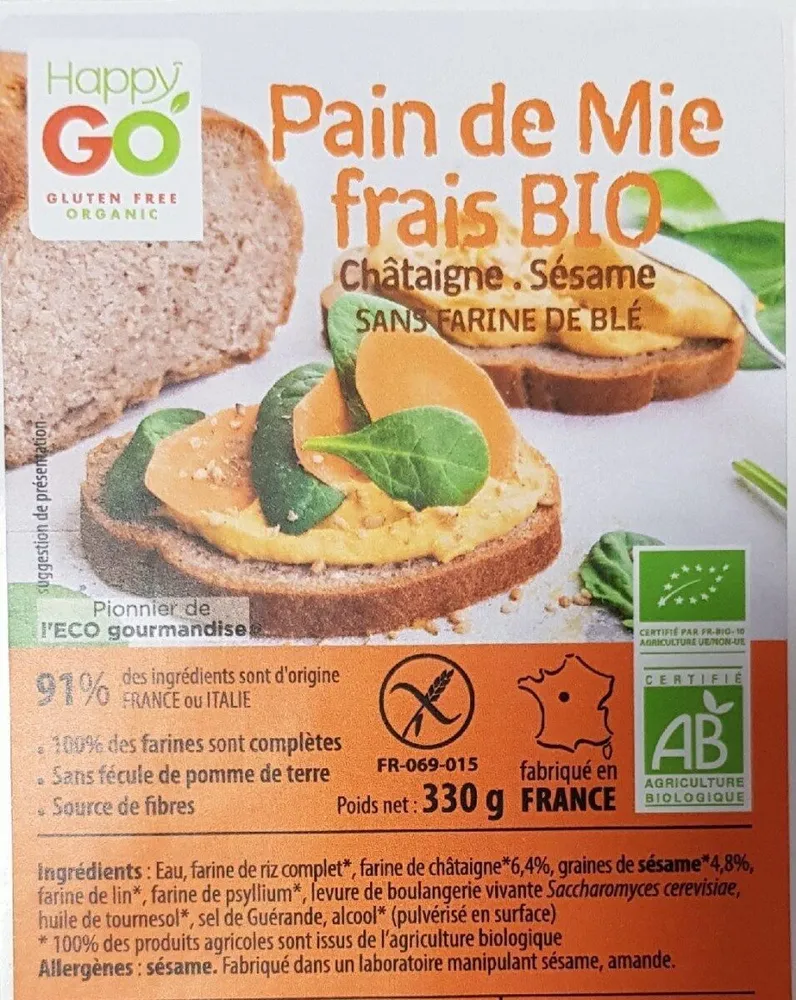 Pain de mie bio Châtaigne Sésame