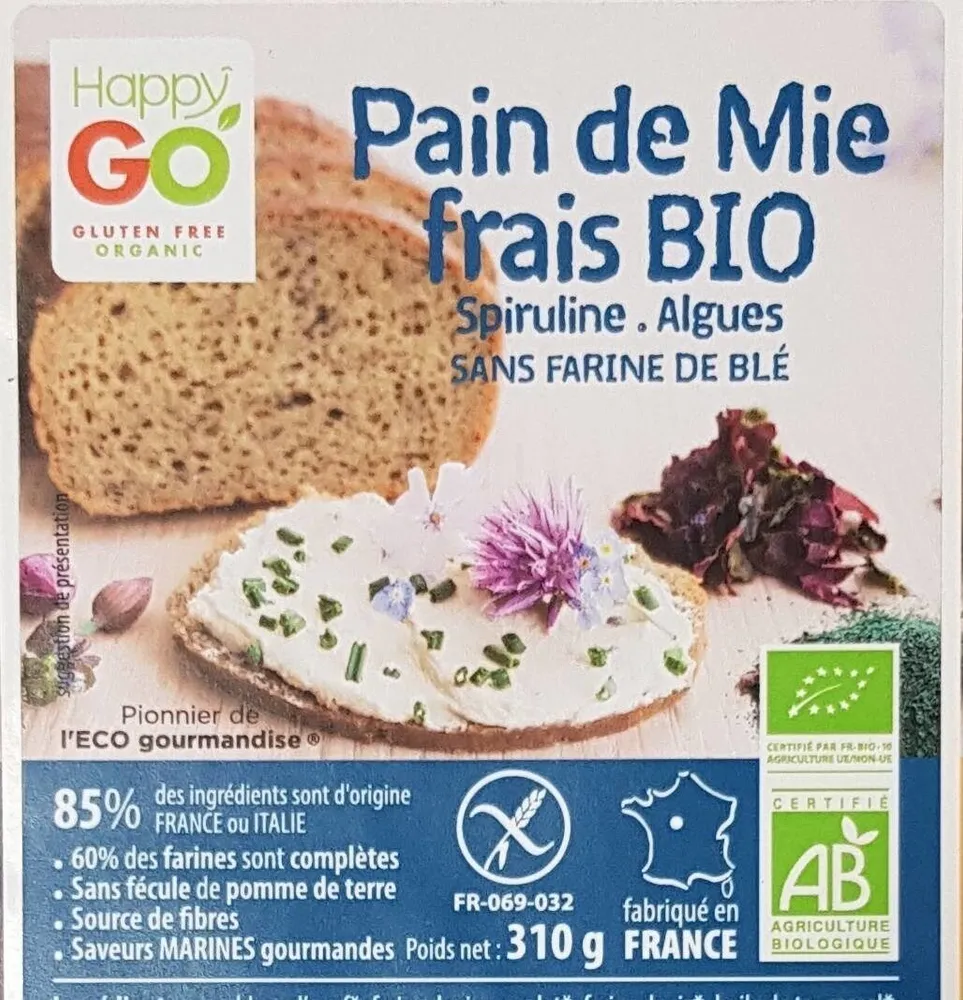 Pain de mie bio Spiruline Algues