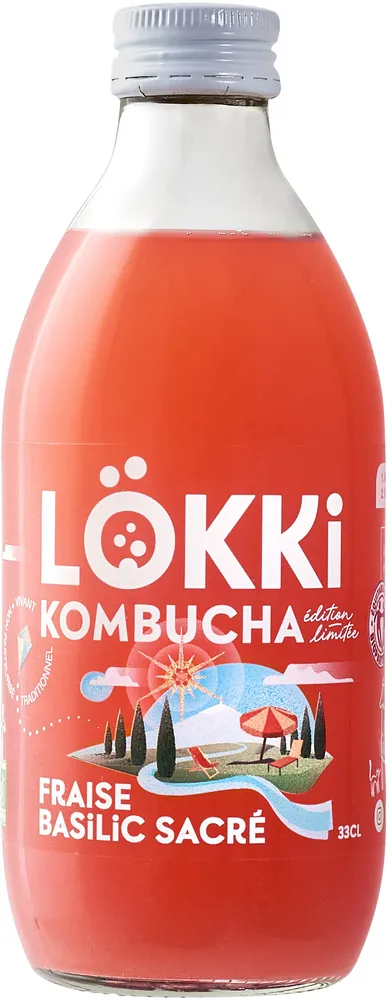 Kombucha Fraise-Basilic Sacré