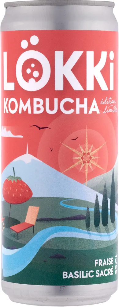 Kombucha Fraise-Basilic Sacré