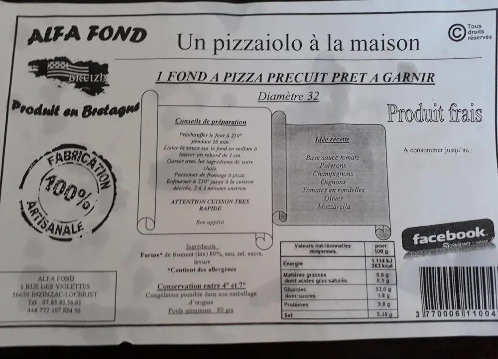 Fond de Pizza 32 cm