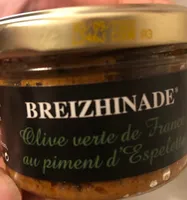 Olives vertes de France au piment d'Espelette