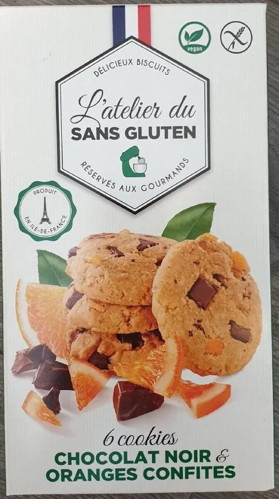 Cookies chocolat noir et oranges confites vegan