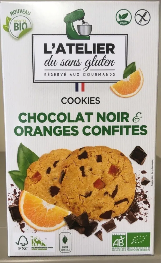 Cookies chocolat noir oranges confites