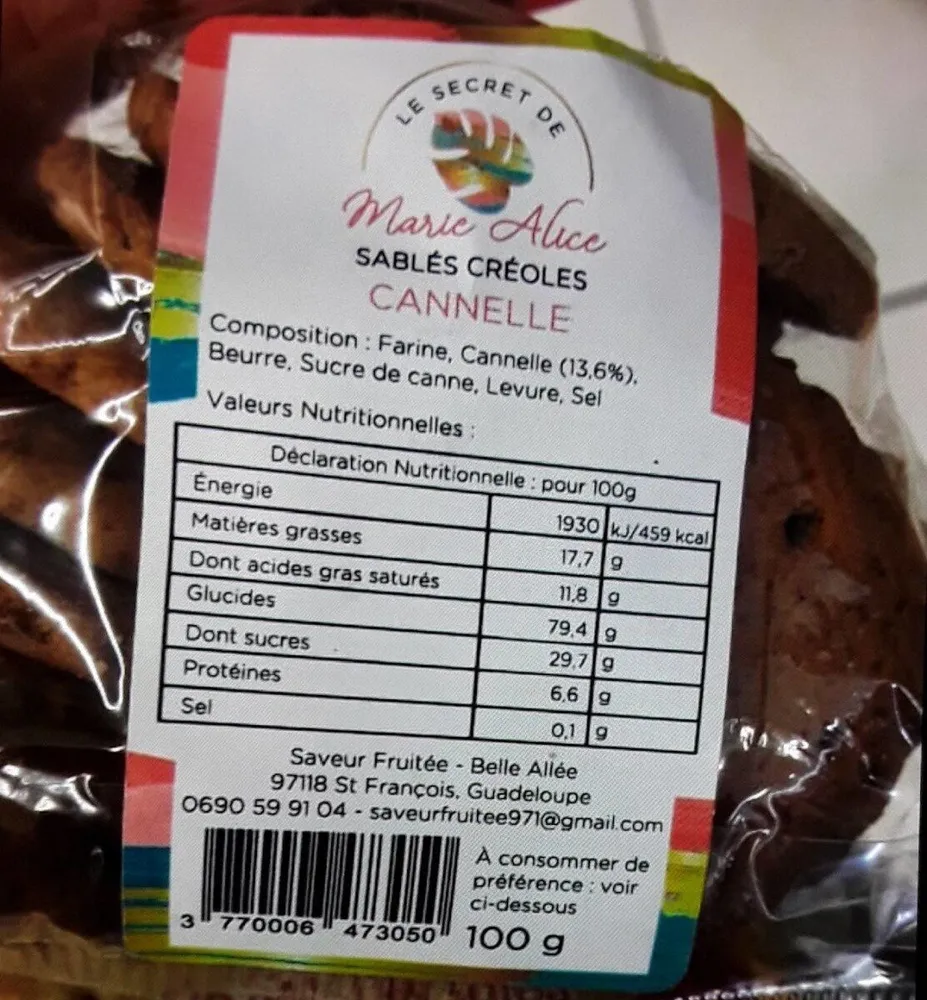 Sablés Créoles Cannelle